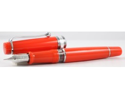 Aurora Limited Edition Optima Orange with Silver Trim, Flexible Fine Nib Fountain Pen