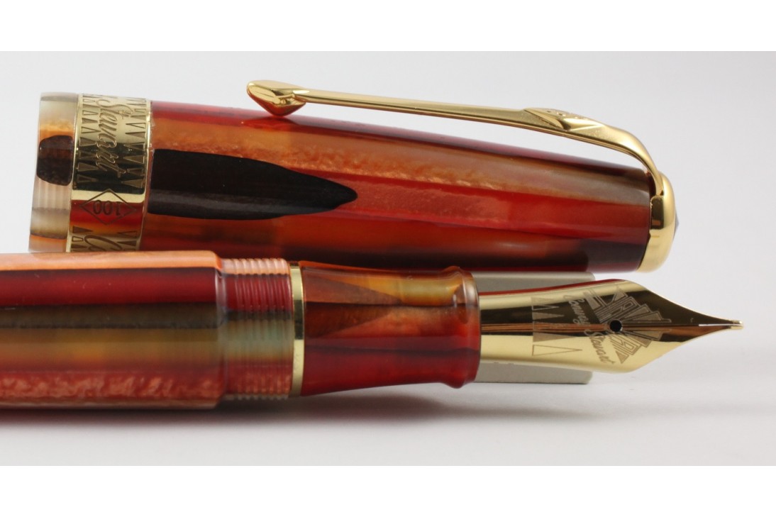Conway Stewart Model 100 Blood Orange Spagetti Fountain Pen