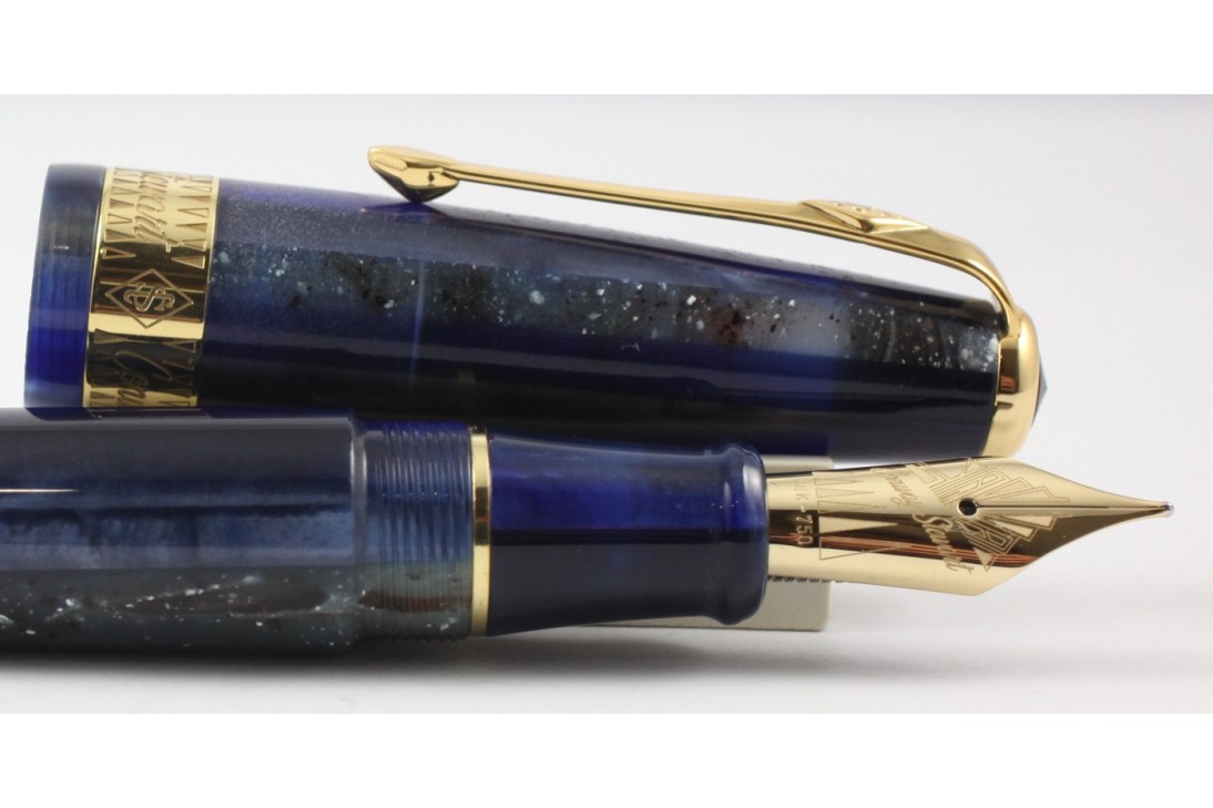 Conway Stewart Model 100 Blue Starry Night Spagetti GT Fountain Pen (18K Gold Nib)