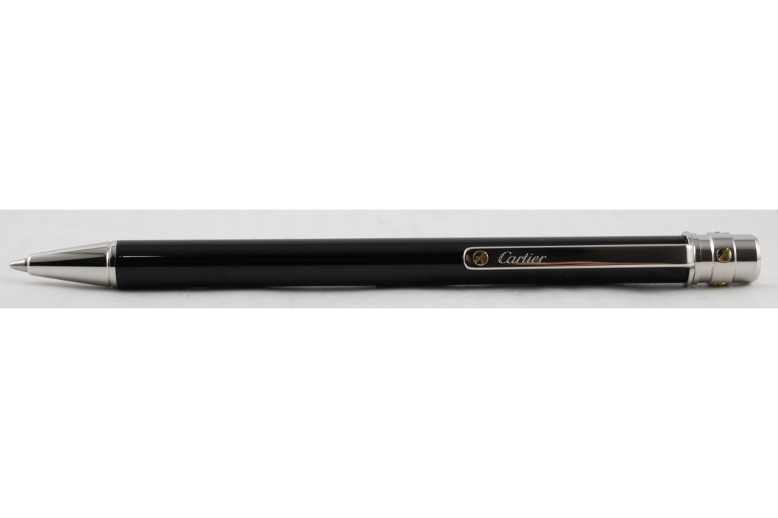 Cartier OP000124 Santos De SM Black Lacquer with 2 tone Ball Point Pen