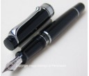 Aurora Optima Black Resin Chrome Plated Trims Fountain Pen