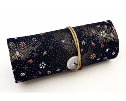 CATHAY Hand-made Silk Pen Pouch - in Celestial Sea for 5 Pens