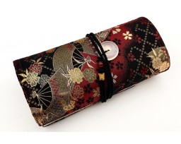 CATHAY Hand-made Silk Pen Pouch - in Echoed Time for 8 Pens
