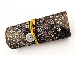 CATHAY Hand-made Silk Pen Pouch - in Rippling Sakura for 8 Pens