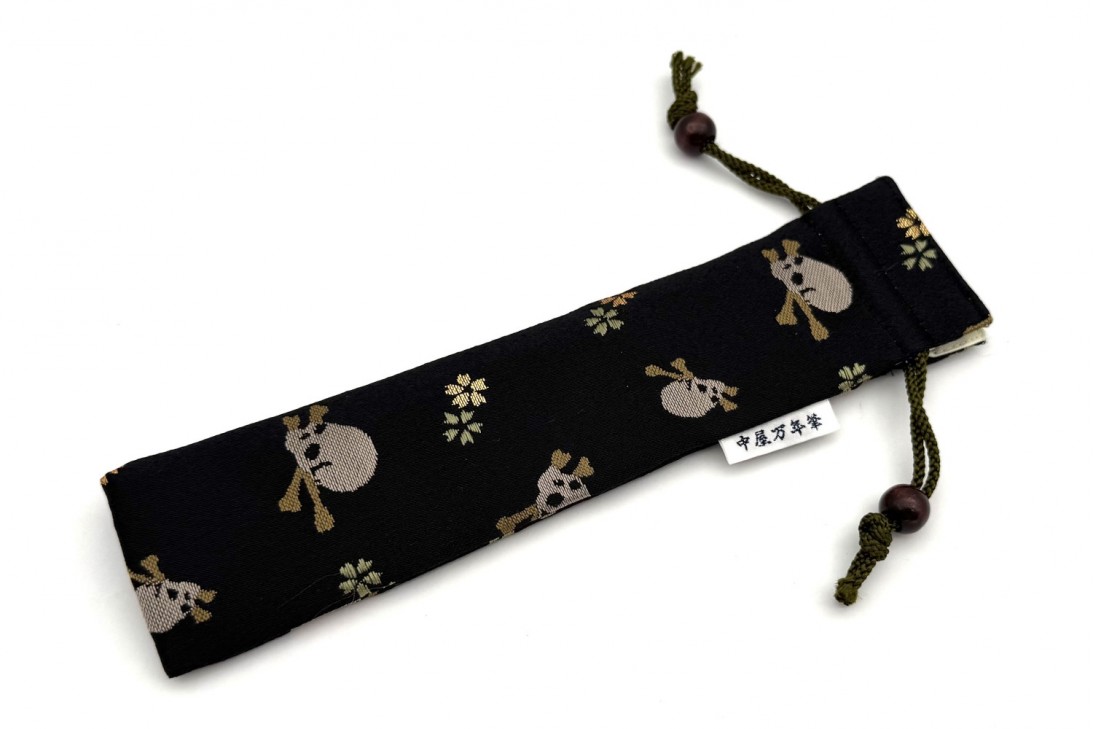 Nakaya Kyoto Nishijin Textile Pen Pouch for 1 pen - Skull