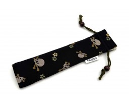 Nakaya Kyoto Nishijin Textile Pen Pouch for 1 pen - Skull