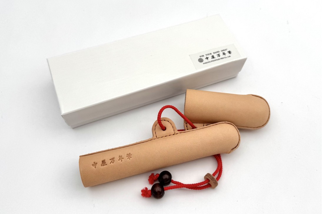 Nakaya Leather Pen Case with Coral Red String