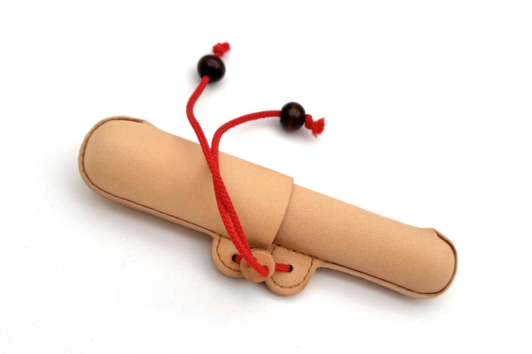 Nakaya Leather Pen Case with Coral Red String