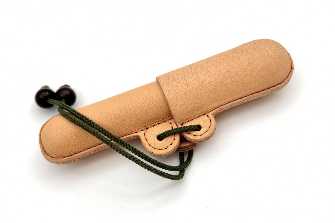 Nakaya Leather Pen Case with Maccha Green String