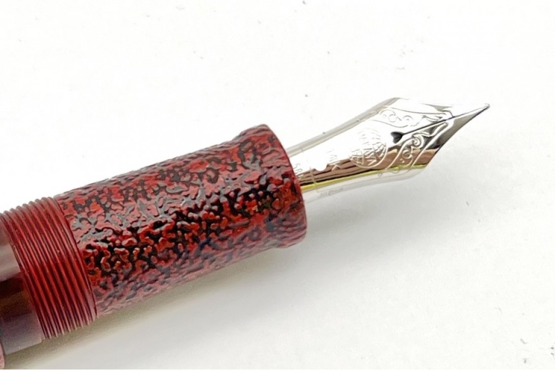 Nakaya Dorsal Fin Version 1 Ishime Kanshitsu Aka Tamenuri Fountain Pen