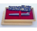 Nakaya Dorsal Fin Version 1 Ishime Kanshitsu Silver Tin Blue Kanshitsu Fountain Pen