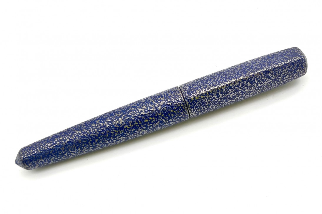 Nakaya Dorsal Fin Version 1 Ishime Kanshitsu Silver Tin Blue Kanshitsu Fountain Pen