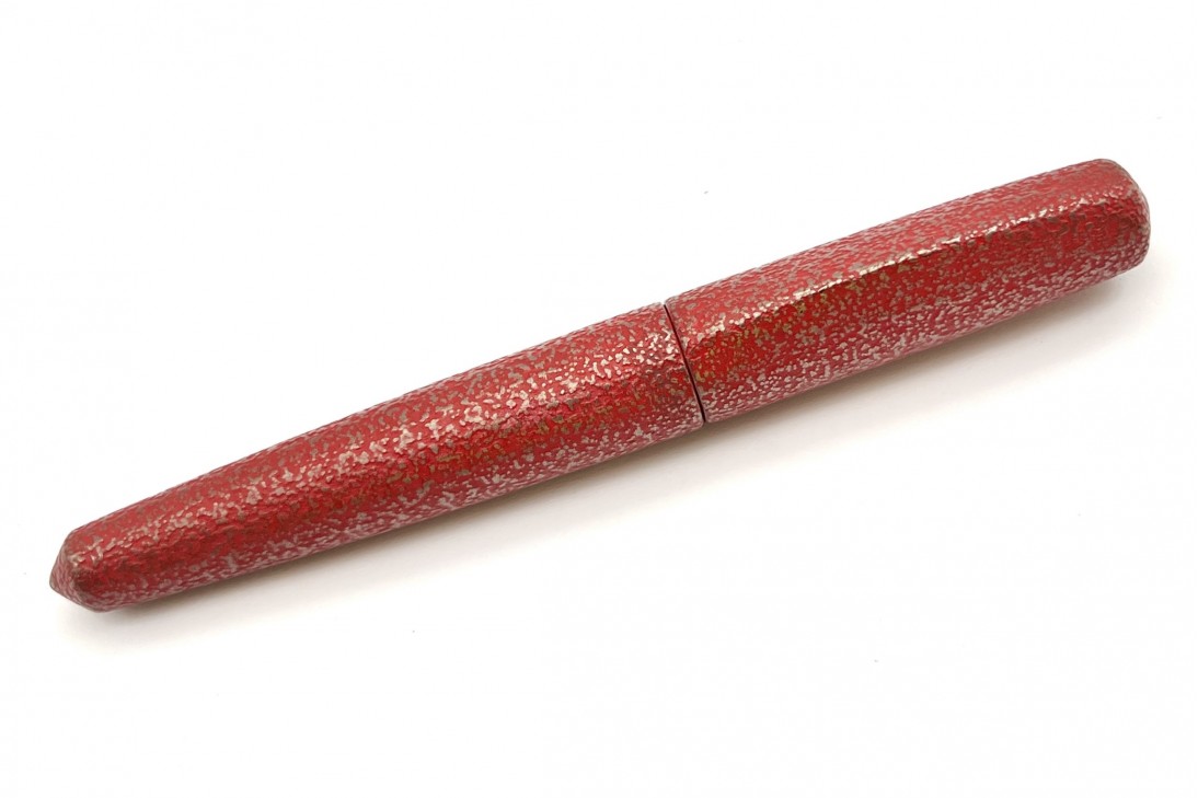 Nakaya Dorsal Fin Version 1 Ishime Kanshitsu Silver Tin Red Kanshitsu Fountain Pen