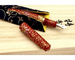 Nakaya Piccolo Cigar Housoge Chinkin Palmet (Colorful Lines) Base Shu Fountain Pen