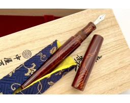 Nakaya Piccolo Long Cigar Shishin Biyakko White Tiger Shiro Tamenuri Fountain Pen