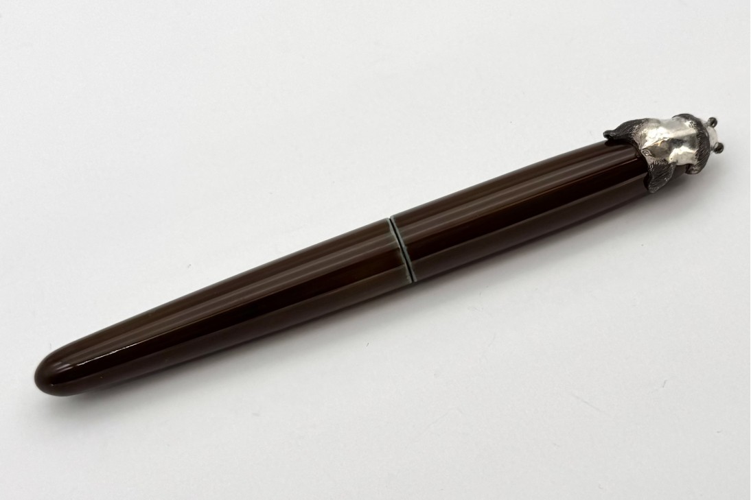 Nakaya Portable Writer Heki-Tamenuri Fountain Pen with Panda Stopper