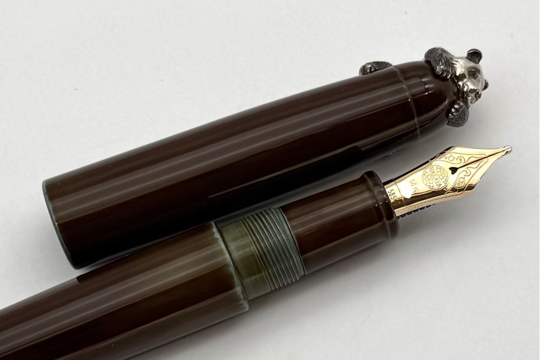 Nakaya Portable Writer Heki-Tamenuri Fountain Pen with Panda Stopper