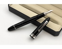Omas Ogiva Nera Fountain Pen with Silver Trim