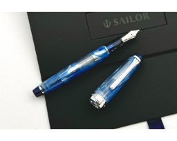 Sailor Bespoke Limited Edition ProGear Slim Veilio Blue Fountain Pen (21K nib)