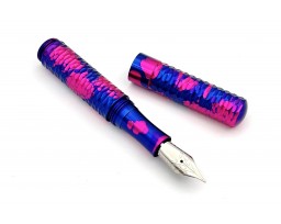 Schon DSGN Anodized Aluminum Camellias Faceted Pocket Six Fountain Pen