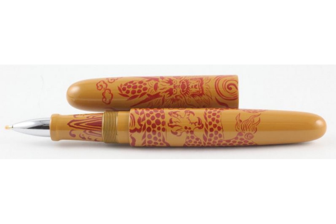 Nakaya Cigar Long (Zaryu) A Dragon with Chinese Imperial Yellow Roller Ball Pen