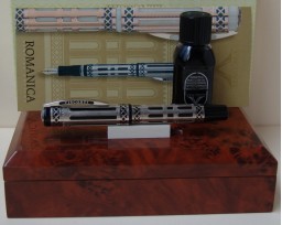 Visconti Limited Edition Romanica Silver and Black Enammels Fountain Pen