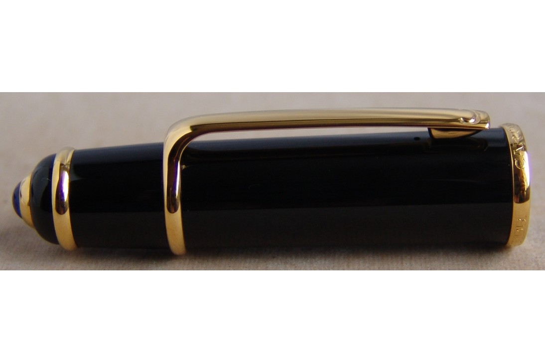 Cartier ST180001 Diabolo  Black Composite Gold Plated Roller Ball Pen