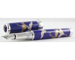 Sailor Arita Special Edition 400th Anniversary Koransha Ruri Tsurunomai (Cranes) Silver Trim Fountain Pen