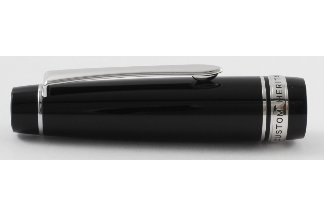 Pilot Custom Heritage 912 Black with Rhodium Trim Fountain Pen (FA Nib)