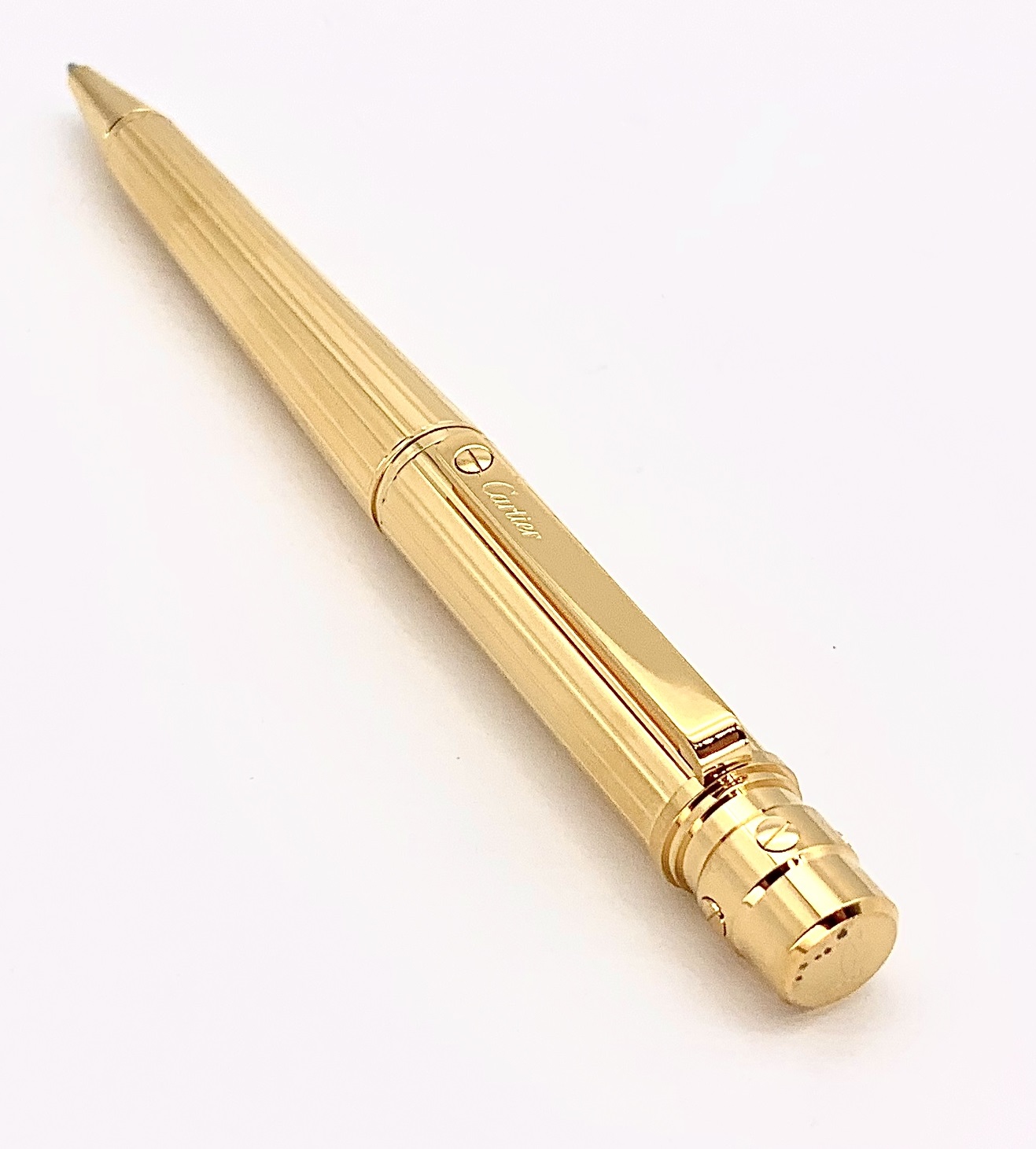 Lot - CARTIER GOLD-PLATED BALLPOINT PEN WITH OTHER GOLD FILLED PENS